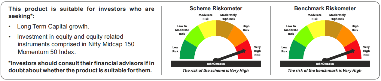 Tata Nifty Midcap 150 Momentum 50 Index Fund Riskometers