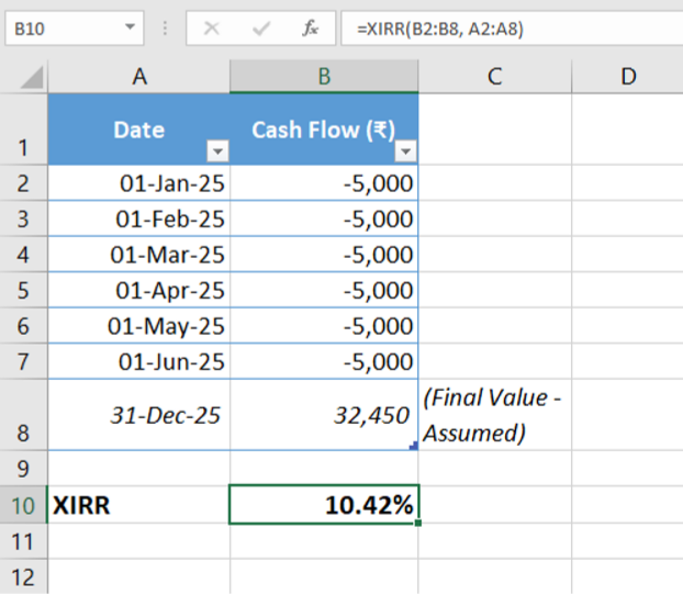 xirr calculation